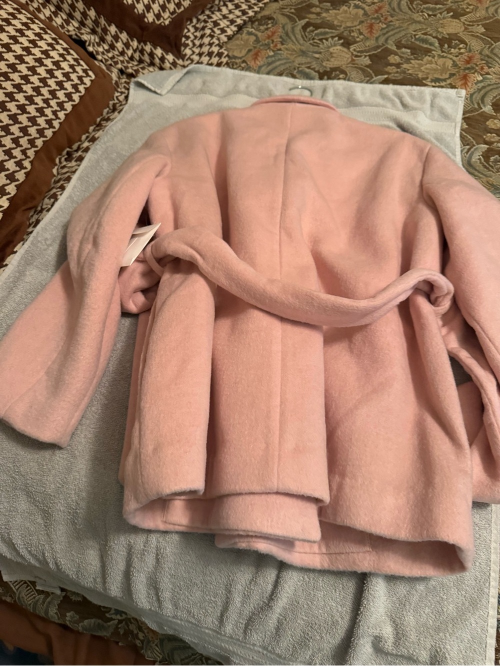 GAP Soft Pink Belted Wool-Blend Trench Coat